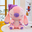 Jucarie din plus, mascota Stitch roz cu caciula, Personaj din Lilo&Stitch, 40 cm