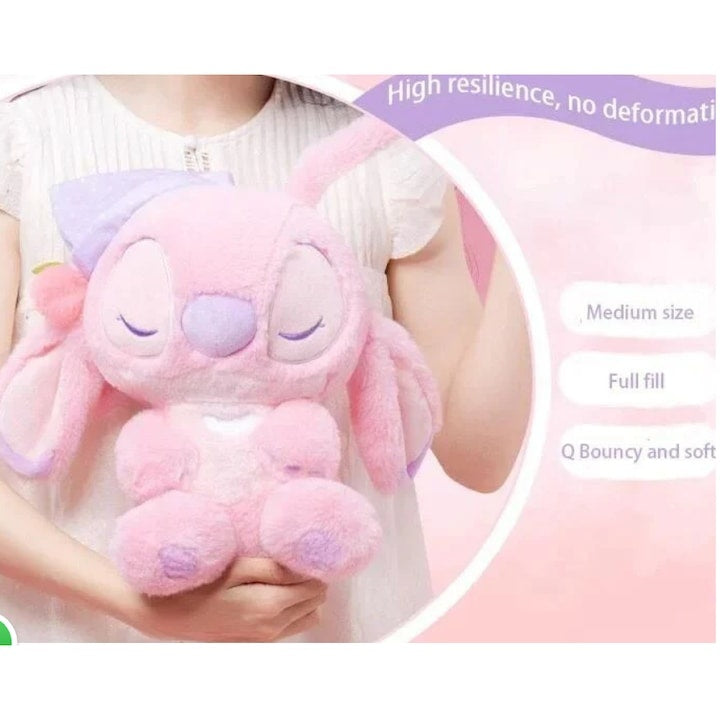 Jucarie din plus, mascota Stitch roz cu caciula, Personaj din Lilo&Stitch, 30 cm