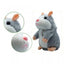 Jucarie interactiva de plus hamster vorbitor FOXMAG24®, redare sunete, imita vocea, gri, 15 cm
