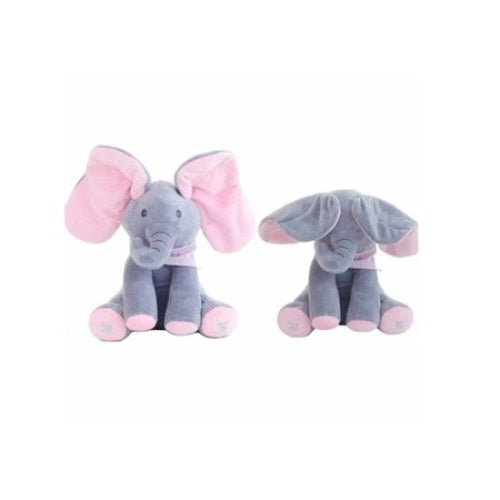 Jucarie Interactiva Elefant FOXMAG24, Muzicala, Destinata Copiilor, Gri/Roz