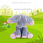 Jucarie interactiva elefant, FOXMAG24, peek a boo, canta si vorbeste, 30x15 cm, gri/roz