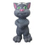 Jucarie Pisica Talking Tom, Interactiva, Functii Tactile, Inregistrare, Vorbire, Cantece, Povesti, Gri, 20cm