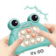Jucarie sensoriala electronica Pop It, Broscuta, dimensiune 13 cm, din ABS, cu sunete si lumini, verde