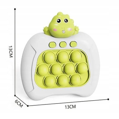 Jucarie sensoriala electronica Pop It, Dino, dimensiune 13 cm, din ABS, cu sunete si lumini, verde