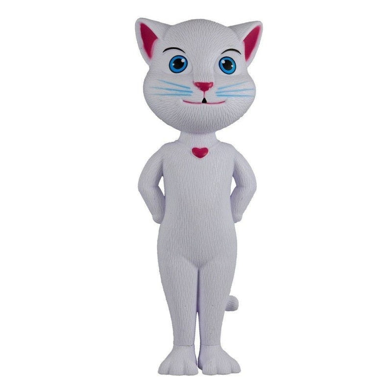Jucarie Talking Angela Foxmag24, pisica inteligenta vorbitoare, alba, 25 cm
