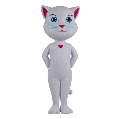 Jucarie Talking Angela Foxmag24, pisica inteligenta vorbitoare, alba, 25 cm