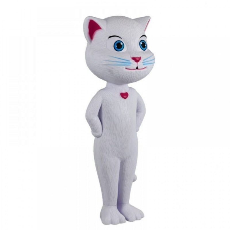 Jucarie Talking Angela Foxmag24, pisica inteligenta vorbitoare, alba, 25 cm