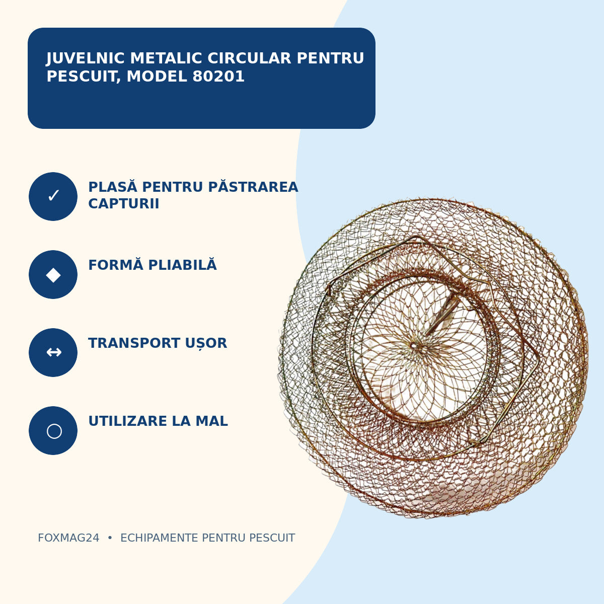 Juvelnic Metalic Circular pentru Pescuit, Model 80201 – caracteristici
