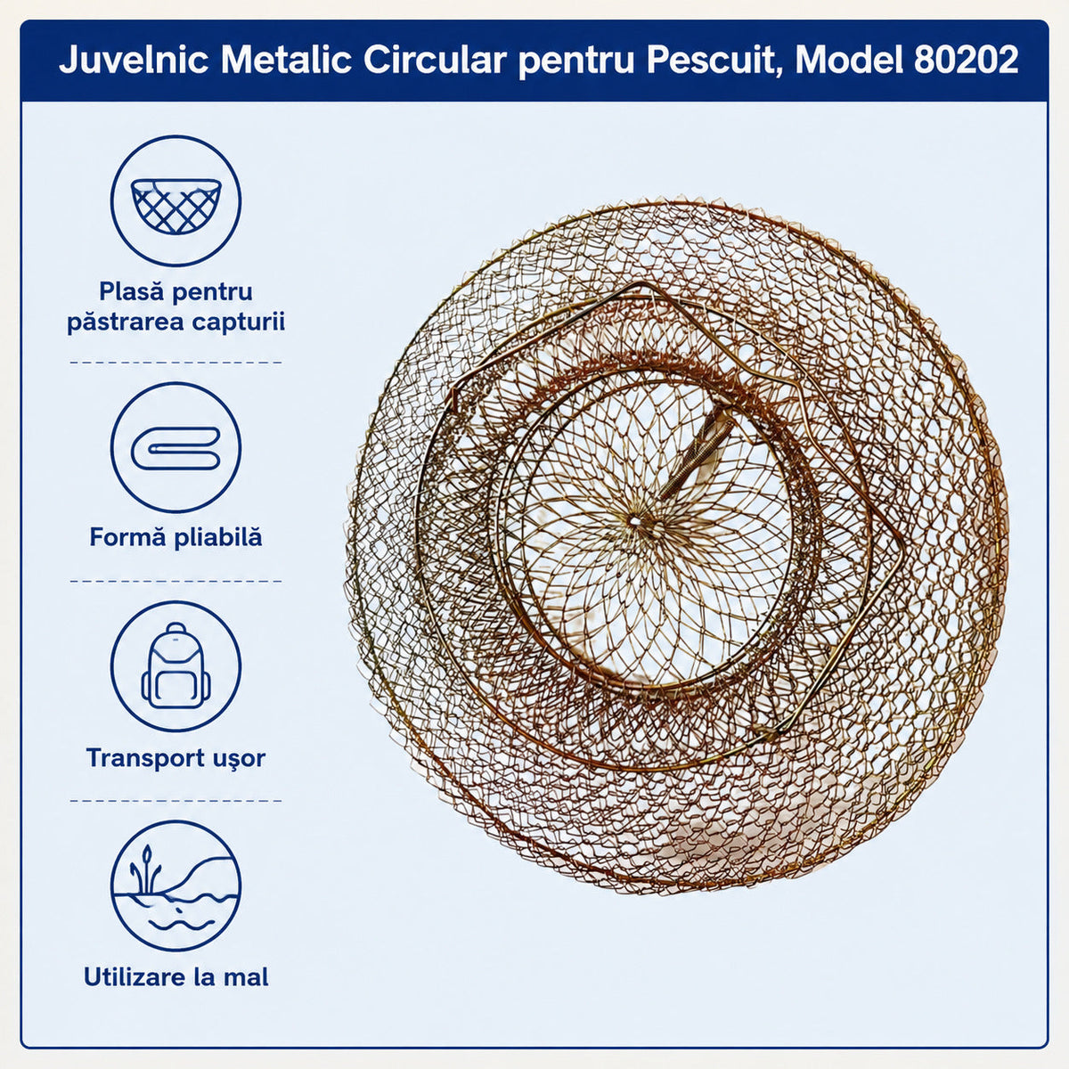 Juvelnic Metalic Circular pentru Pescuit, Model 80202 – caracteristici și beneficii