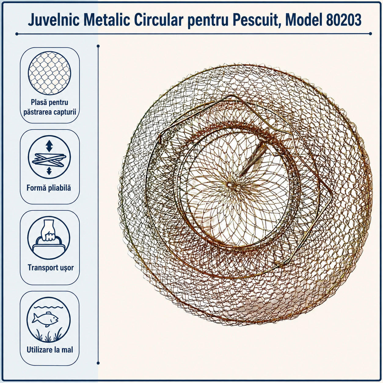 Juvelnic Metalic Circular pentru Pescuit, Model 80203 – caracteristici