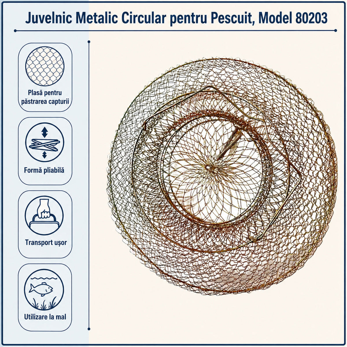 Juvelnic Metalic Circular pentru Pescuit, Model 80203 – caracteristici și beneficii