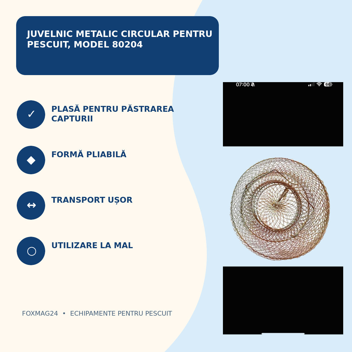 Juvelnic Metalic Circular pentru Pescuit, Model 80204 – caracteristici