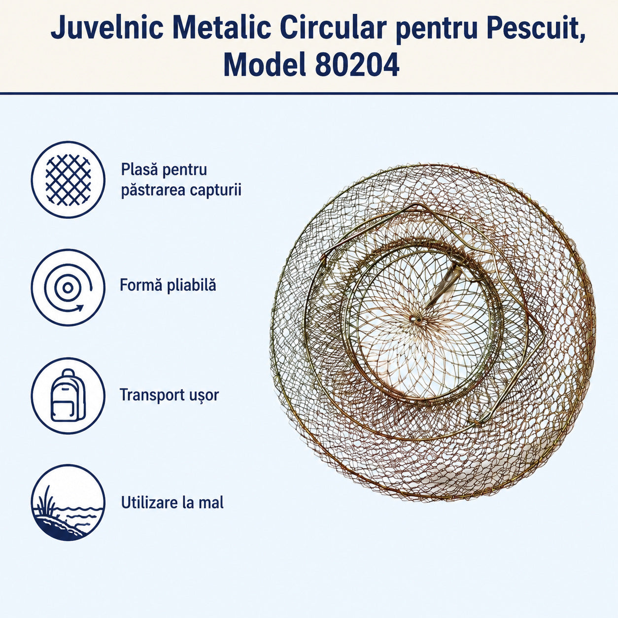 Juvelnic Metalic Circular pentru Pescuit, Model 80204 – caracteristici