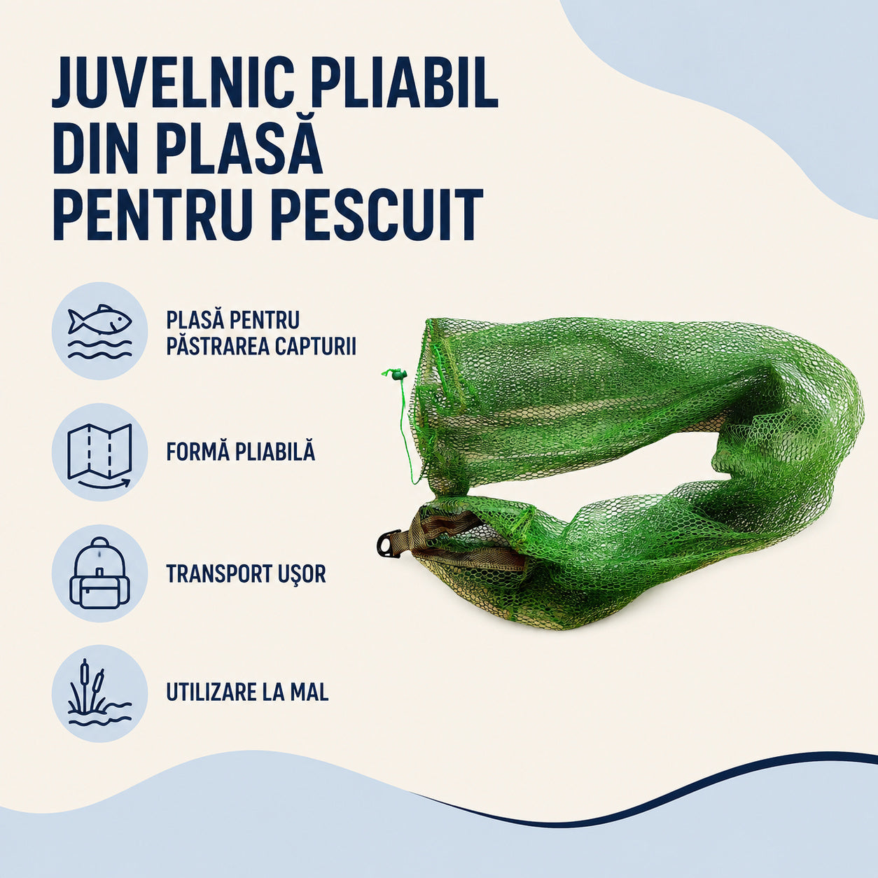 Juvelnic Pliabil din Plasă pentru Pescuit, Model 80401 – caracteristici