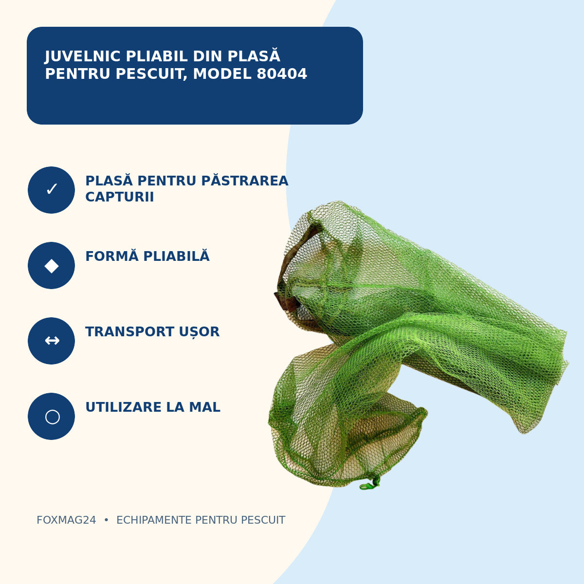 Juvelnic Pliabil din Plasă pentru Pescuit, Model 80404 – caracteristici