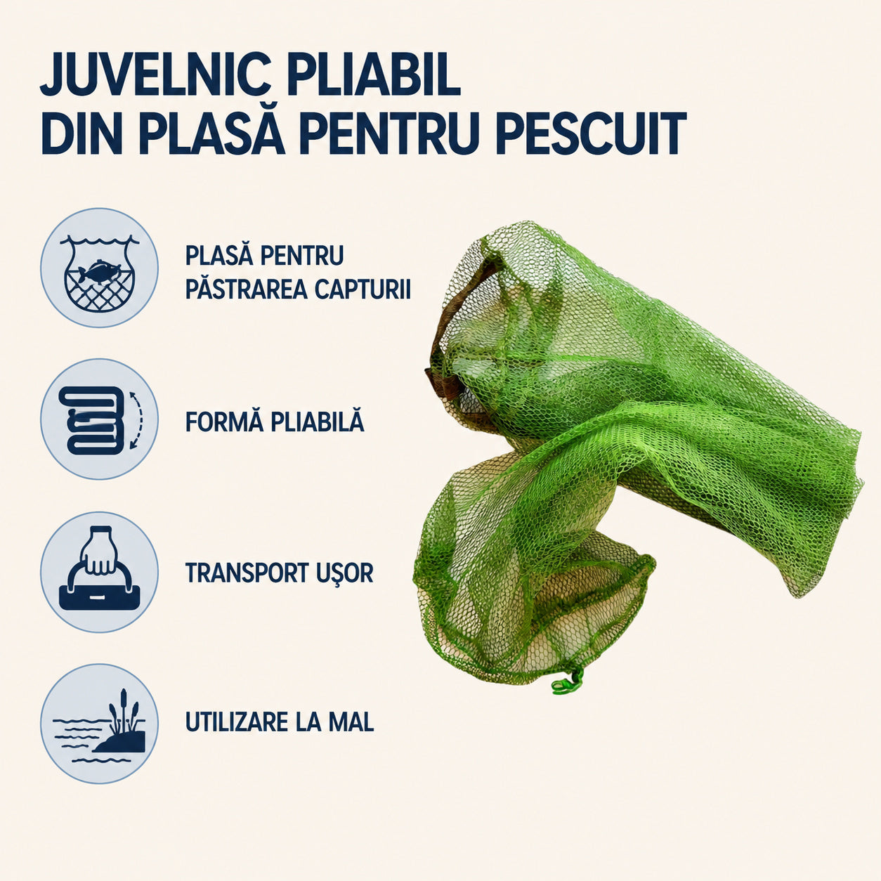 Juvelnic Pliabil din Plasă pentru Pescuit, Model 80404 – caracteristici