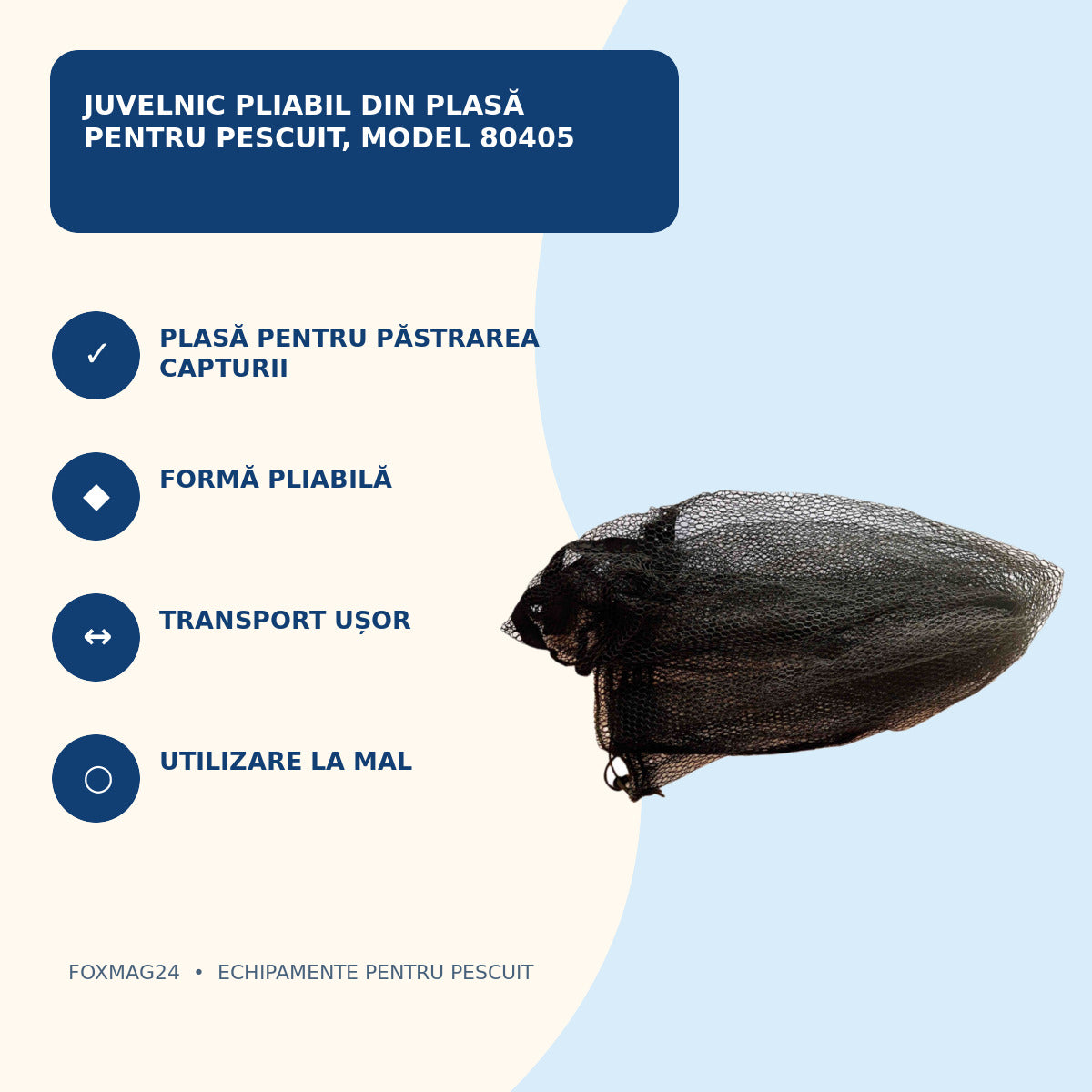 Juvelnic Pliabil din Plasă pentru Pescuit, Model 80405 – caracteristici