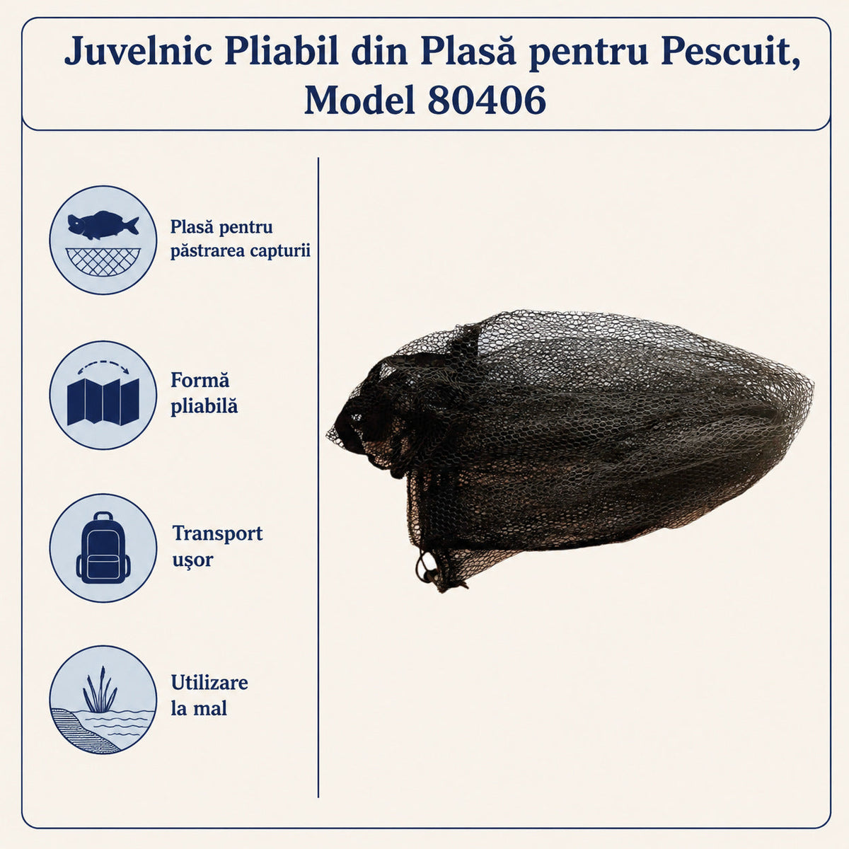 Juvelnic Pliabil din Plasă pentru Pescuit, Model 80406 – caracteristici și beneficii