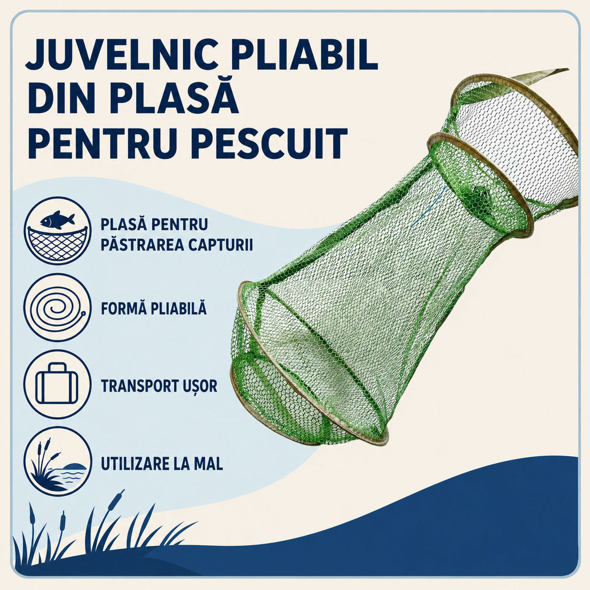 Juvelnic Pliabil din Plasă pentru Pescuit, Model 80504 – caracteristici și beneficii
