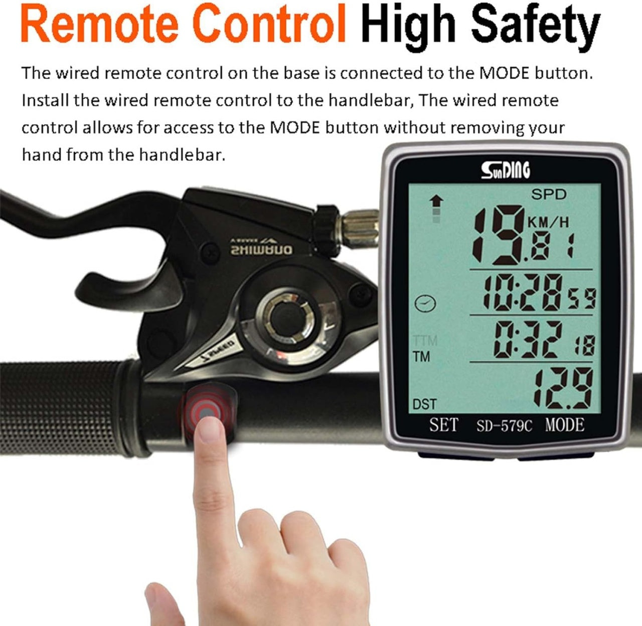 Kilometraj LCD pentru bicicleta, 31 functii, 2.0 Inch, Wireless