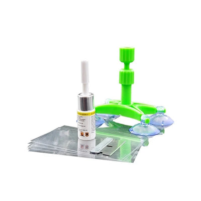 Kit auto reparatie parbriz pentru crapaturi, zgarieturi, ciobituri, WINDSHIELD, verde/transparent