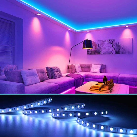 Kit Banda Flexibila LED FOXMAG24, Cu Telecomanda, adaptor si Sursa, Lungime 5 metri, Multicolor