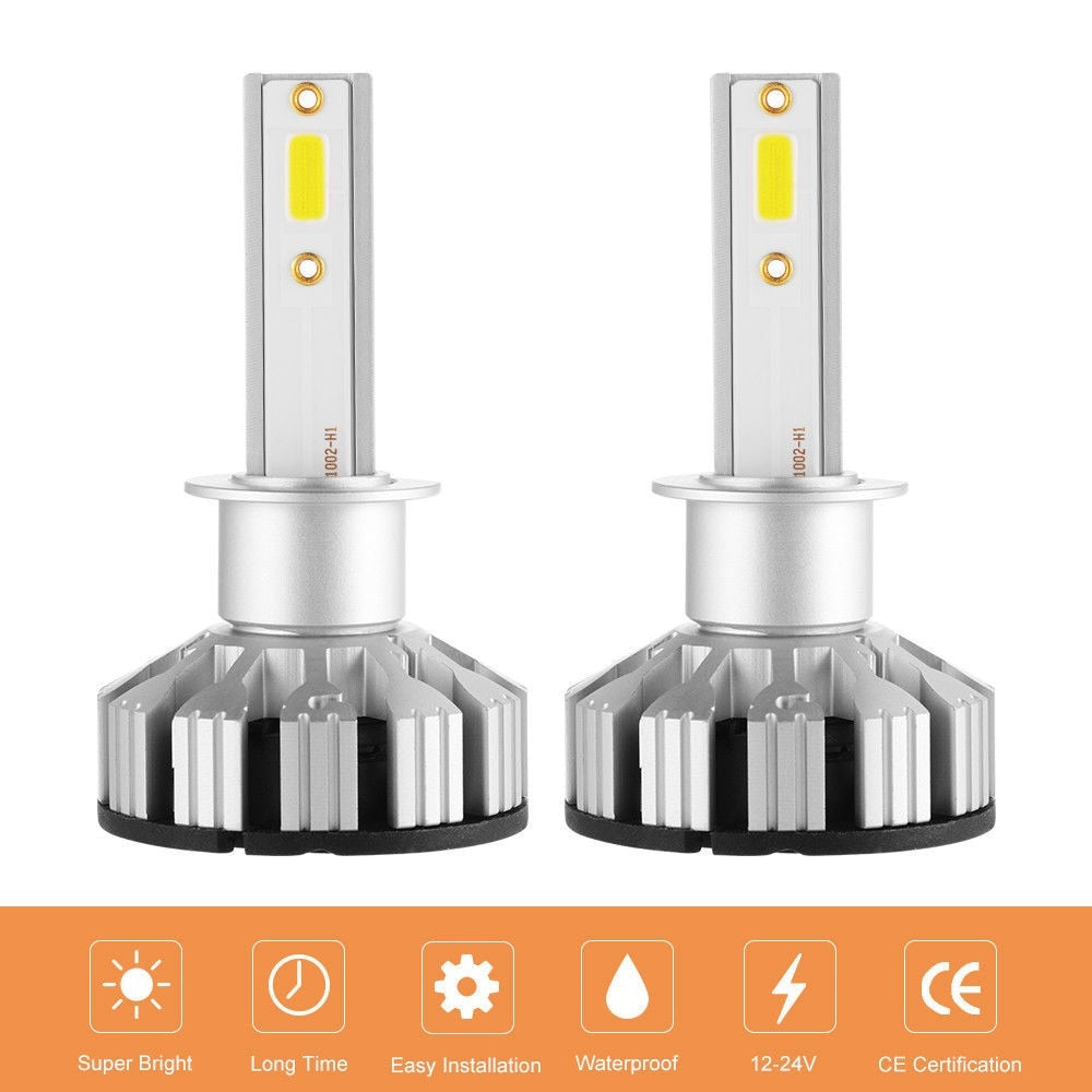 Kit Becuri Auto H1 LED CANBUS, F6, LED Headlight, Lentile ZES Generatia 2, 6000 lm, 50W, fara eroare de bec ars