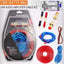 Kit cabluri subwoofer auto, lungime cablu 5M, din PVC si metal, putere 1500W, albastru/rosu