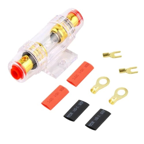 Kit cabluri subwoofer auto, lungime cablu 5M, din PVC si metal, putere 1500W, albastru/rosu