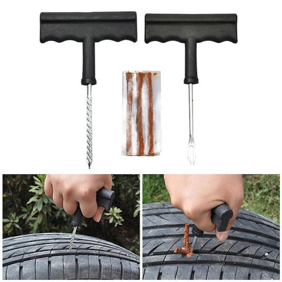Kit unelte pentru reparartii pana roti auto, cu 6 piese, ergonomic, prindere sigura, universal, din otel si plastic, maro