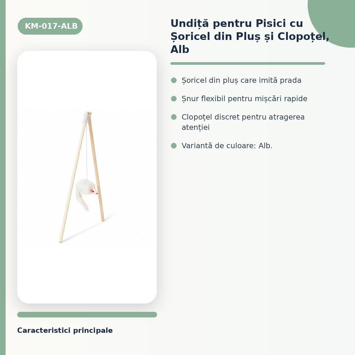 Undita pentru Pisici cu soricel din Plus si Clopotel, Alb – imagine 3