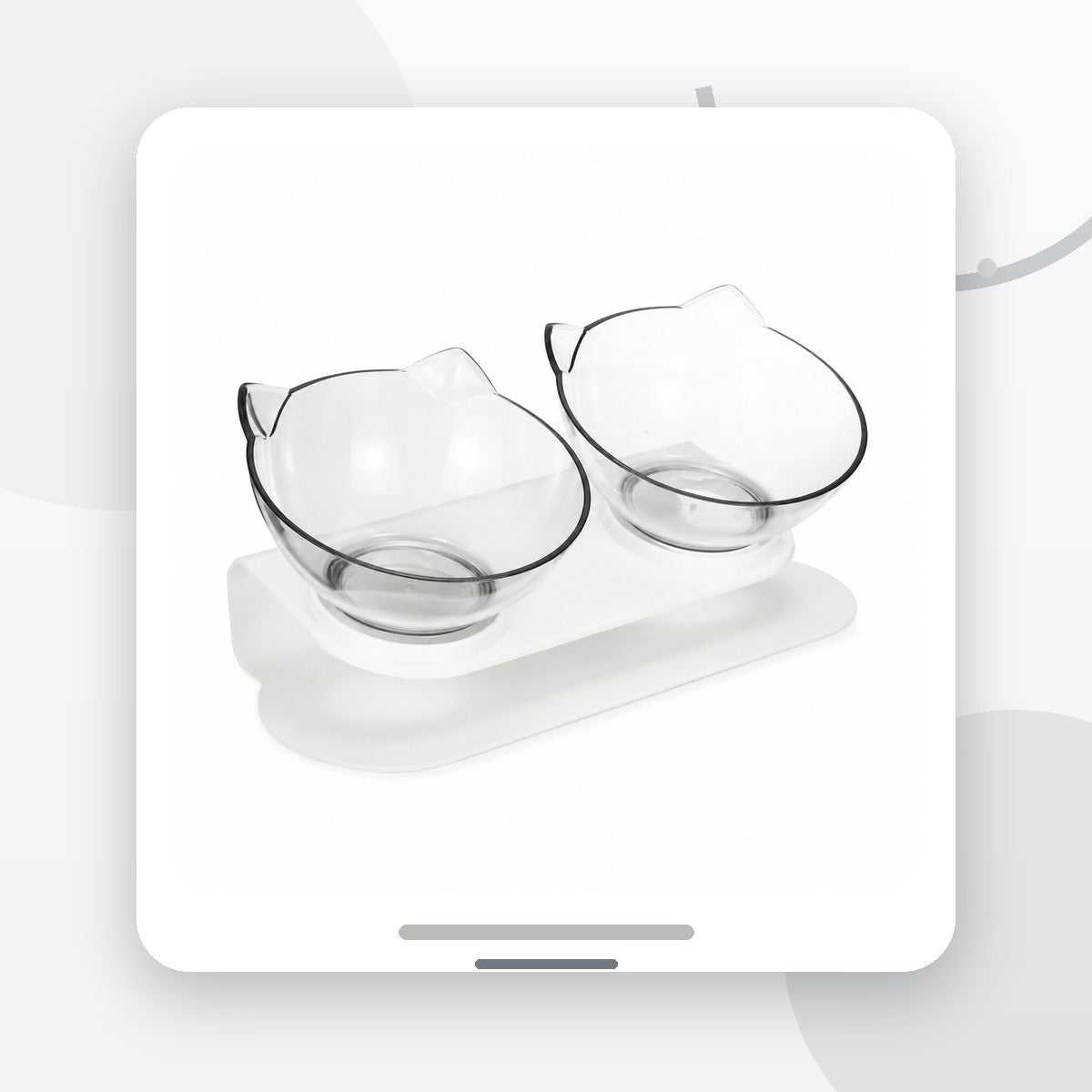 Set 2 Boluri Transparente inaltate pentru Pisici si Caini Mici, Suport inclinat 15°, 27,5x13,5 cm, Alb/Transparent – imagine 2
