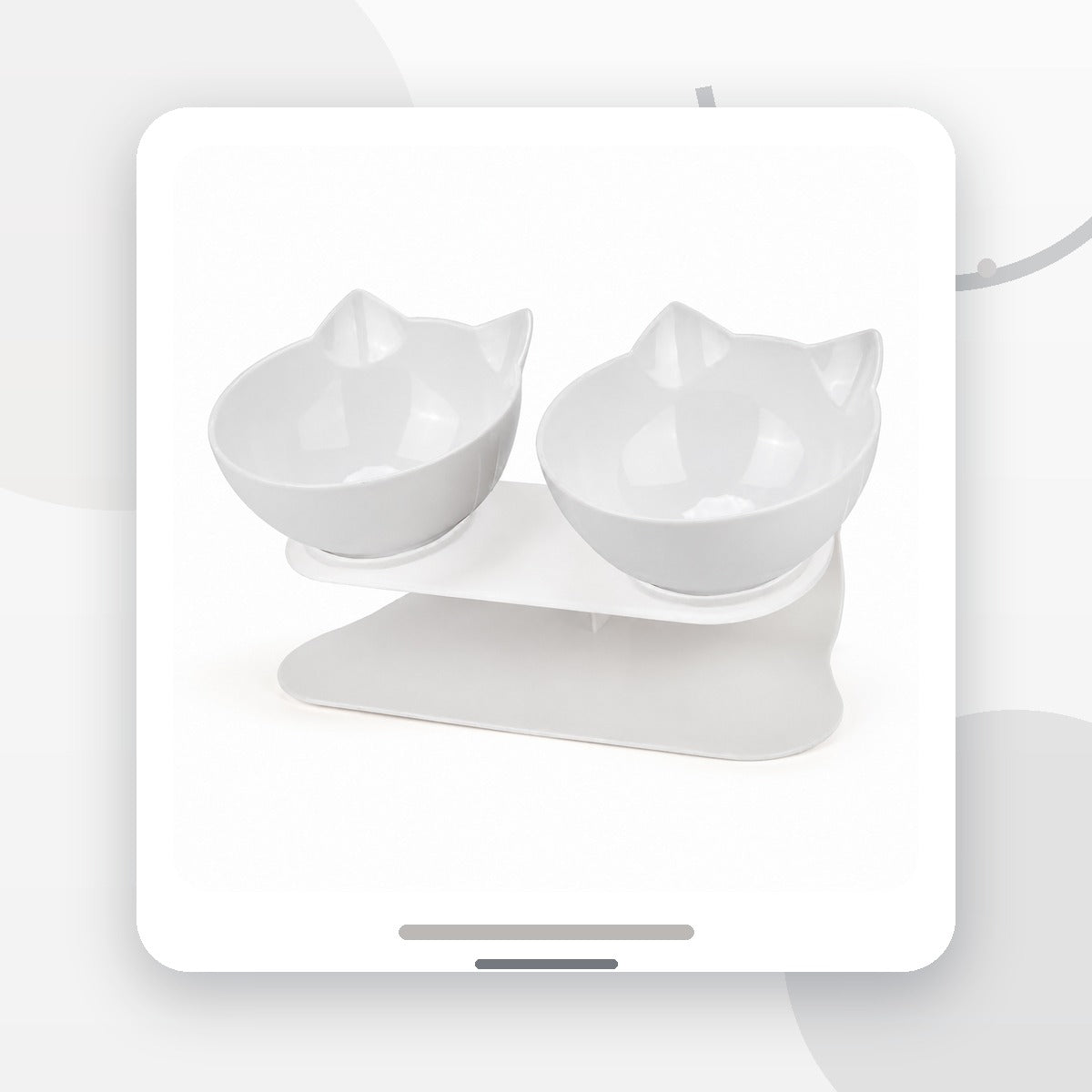 Set 2 Boluri inaltate pentru Pisici si Caini Mici, Suport inclinat 15°, Antiderapant, 28x15x10,5 cm, Alb – imagine 2