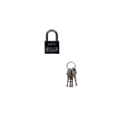 Lacat patrat cromat 30mm cu 3 chei, rezistent si compact
