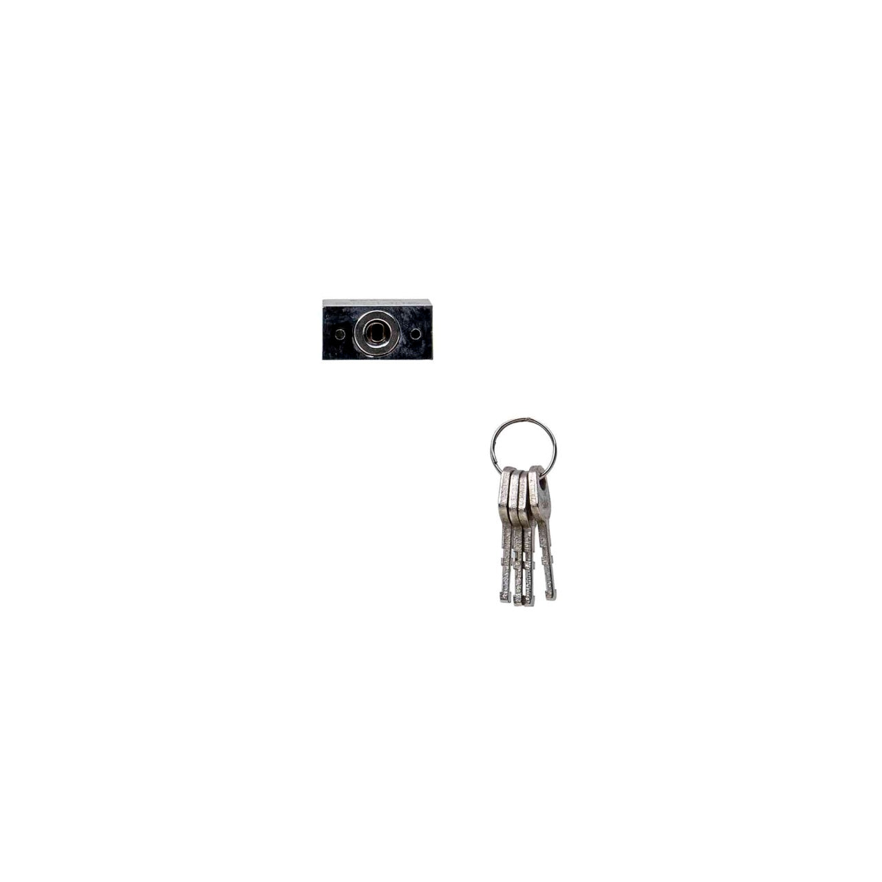 Lacat patrat cromat 30mm cu 3 chei, rezistent si compact