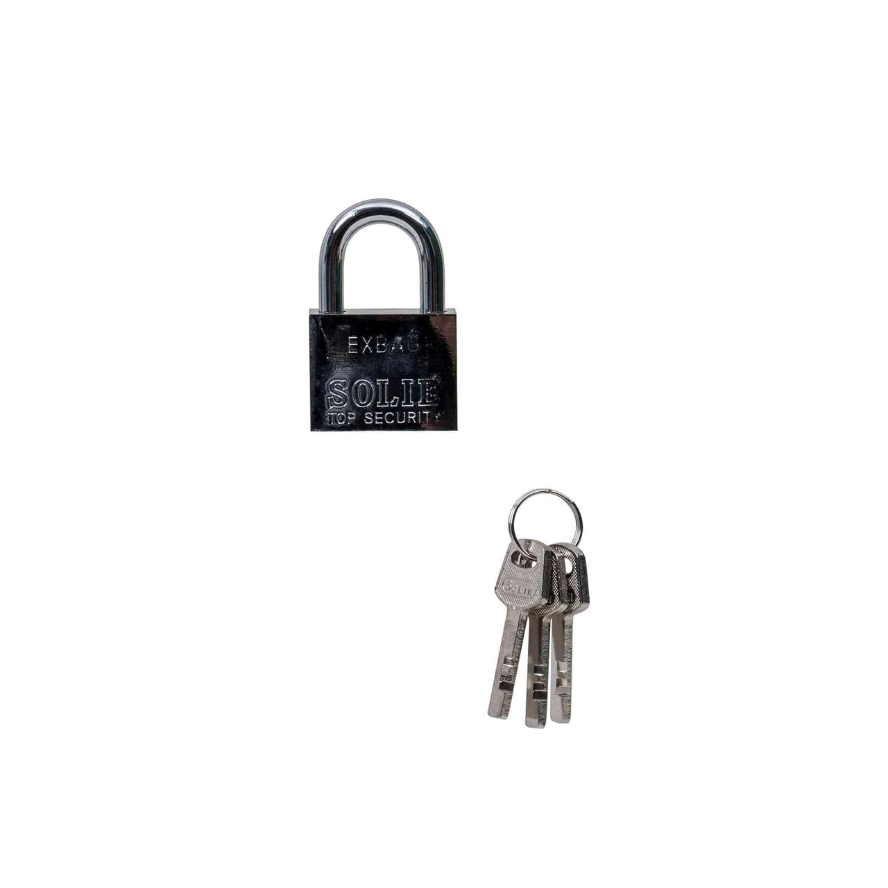 Lacat patrat cromat 40mm cu 3 chei, rezistent si usor de folosit