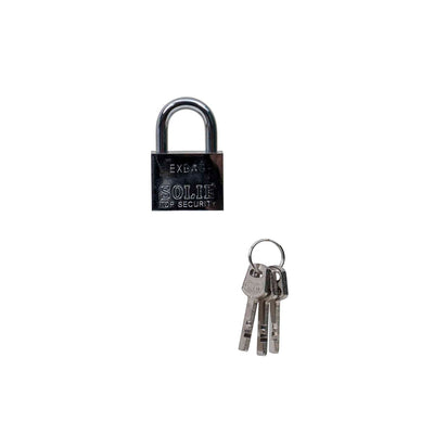 Lacat patrat cromat 40mm cu 3 chei, rezistent si usor de folosit