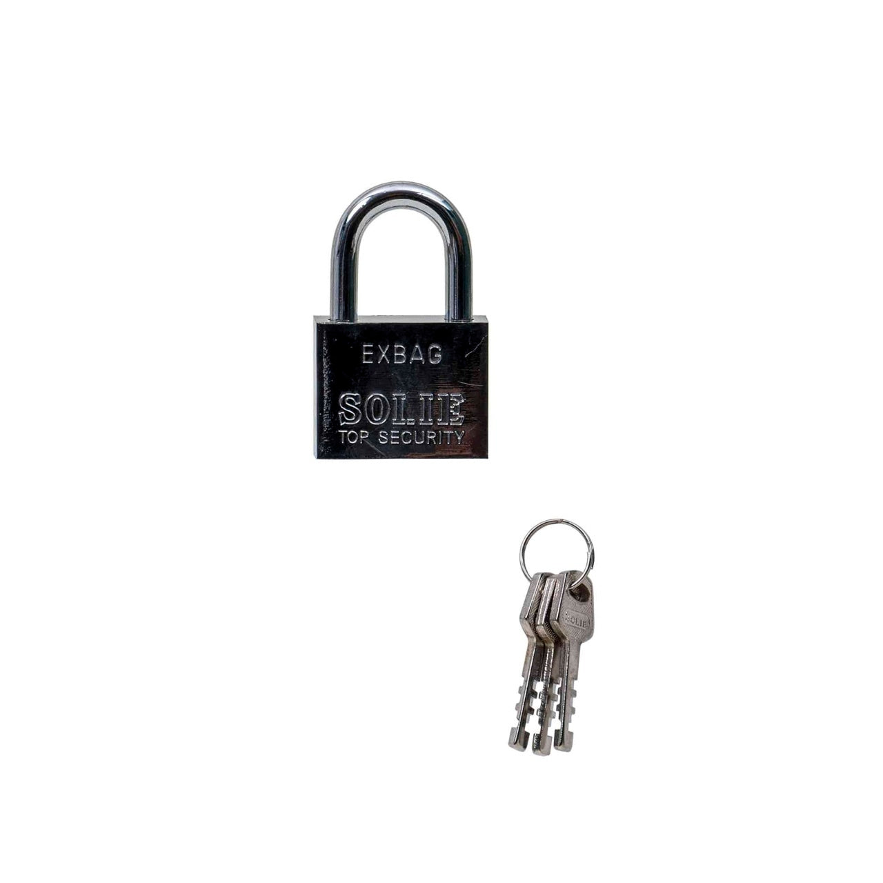 Lacat patrat cromat 50mm cu 3 chei, rezistent si sigur