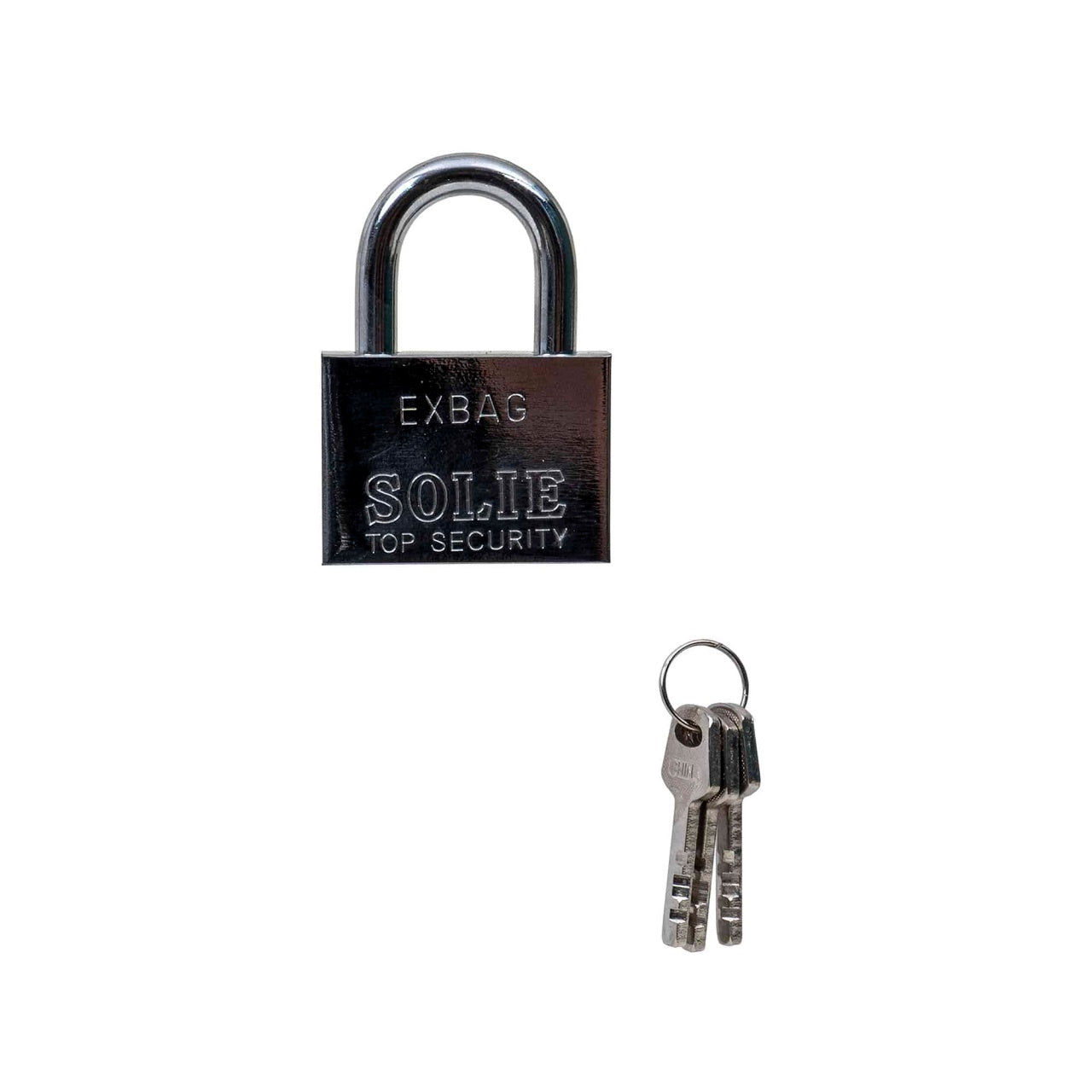 Lacat patrat cromat 60mm cu 3 chei, rezistent si sigur
