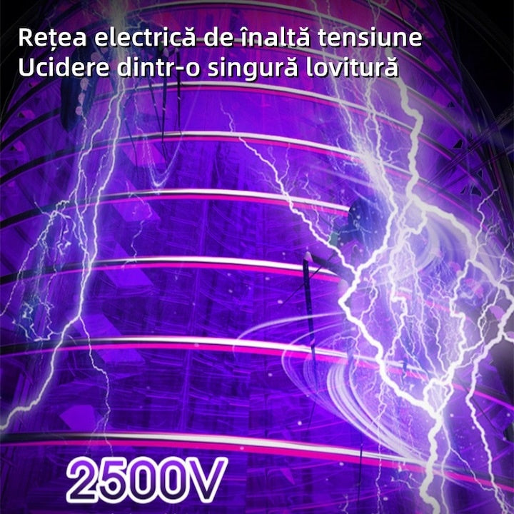 Lampa anti-tantari, unda UV pentru a atrage tantarii, soc electric puternic, 360°, sigura si ecologica, 1200mAh, incarcare USB, portocaliu