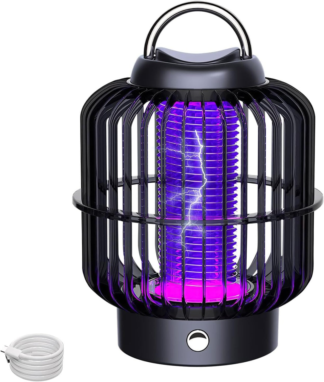 Lampa anti-tantari, unda UV pentru a atrage tantarii, soc electric puternic, 360 grade, 1200mAh, incarcare USB