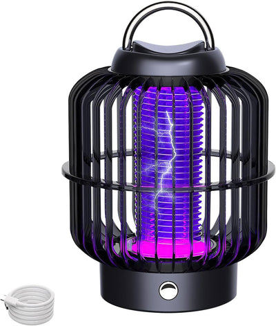 Lampa anti-tantari, unda UV pentru a atrage tantarii, soc electric puternic, 360 grade, 1200mAh, incarcare USB