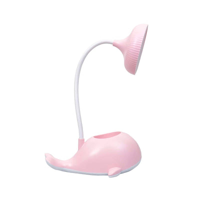Lampa birou copii cu 3 tipuri de lumina, LED 3W, model delfin roz