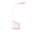 Lampa birou copii cu 3 tipuri lumina si suport pixuri, somon, LED USB