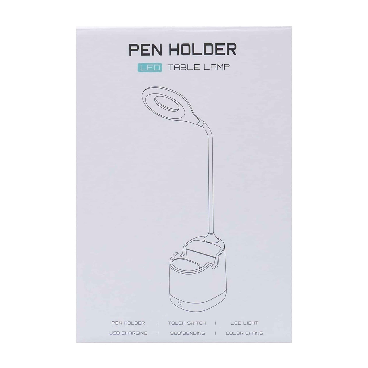 Lampa birou copii cu 3 tipuri lumina si suport pixuri, somon, LED USB