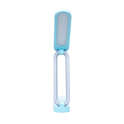 Lampa birou pliabila portabila, 3W, 3 tipuri lumina, touch, USB, bleu