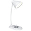 Lampa de birou, cu incarcator pentru telefon wireless, brat reglabil, cu 3 nivele de iluminare, cu suport antialunecare, prevazuta cu buton de tip touch, alb