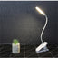 Lampa de birou, LED, alimentare USB, prindere tip clama, din ABS, brat flexibil, buton On/Off, lumina rece, alb