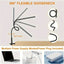 Lampa de birou, LED, alimentare USB, prindere tip clama, din ABS, brat flexibil, buton On/Off, lumina rece, negru