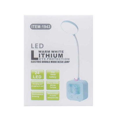Lampa de birou pentru copii, LED, 3 tipuri de lumina, model televizor, roz